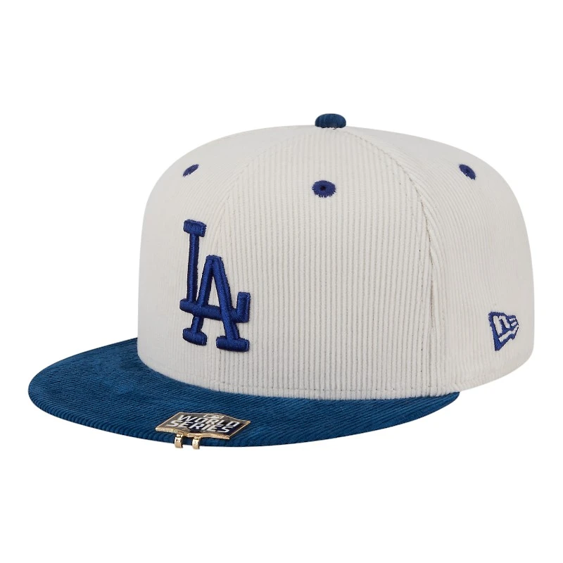 Los Angeles Dodgers Chrome and Blue 2T Corduroy with Hat Clip New Era 59FIFTY Fitted