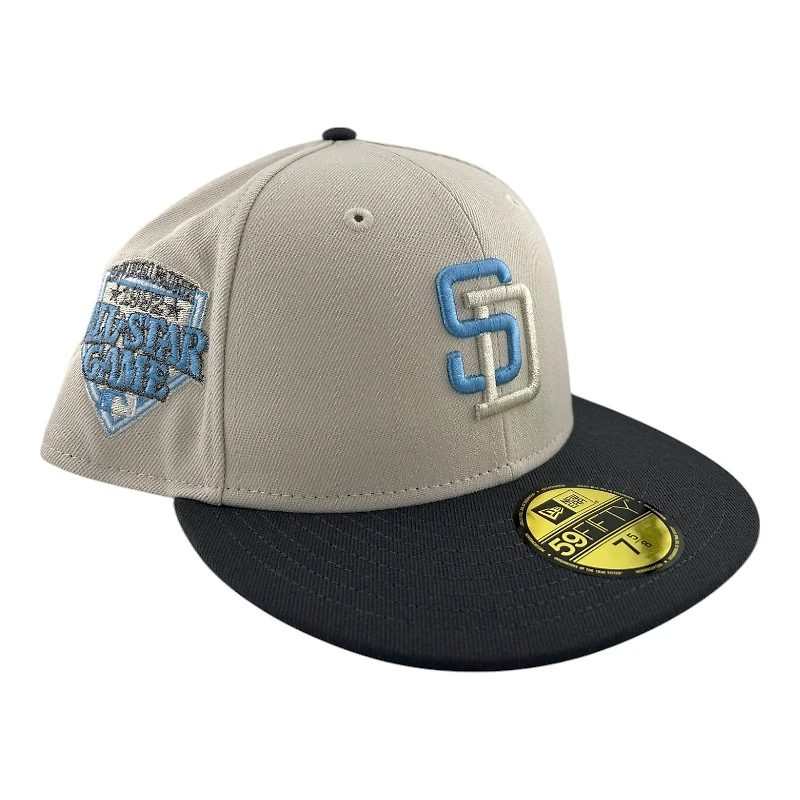San Diego Padres Stone and Graphite 1992 ASG Patch Icy Blue UV New Era 59FIFTY Fitted Hat
