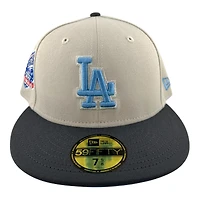 Los Angeles Dodgers Stone and Graphite 60th Anni Patch Icy Blue UV New Era 59FIFTY Fitted Hat