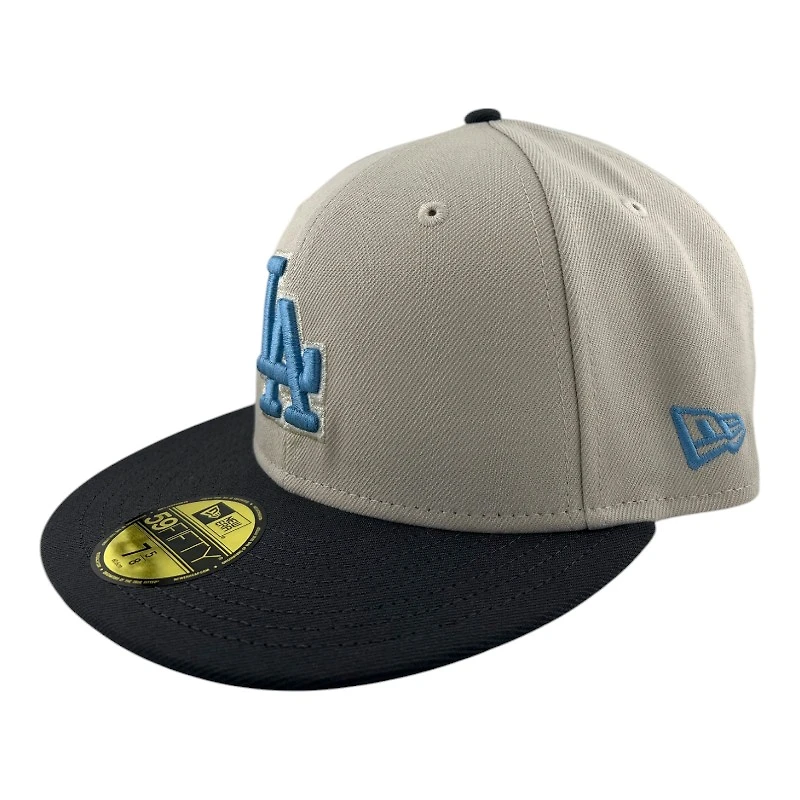 Los Angeles Dodgers Stone and Graphite 60th Anni Patch Icy Blue UV New Era 59FIFTY Fitted Hat