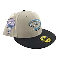 Arizona Diamondbacks Stone and Graphite 1998 Inaugural Season Patch Icy Blue UV New Era 59FIFTY Fitted Hat