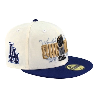 Los Angeles Dodgers Chrome and Royal Blue "Trophy Collection" LA Patch Grey UV New Era 59FIFTY Fitted Hat
