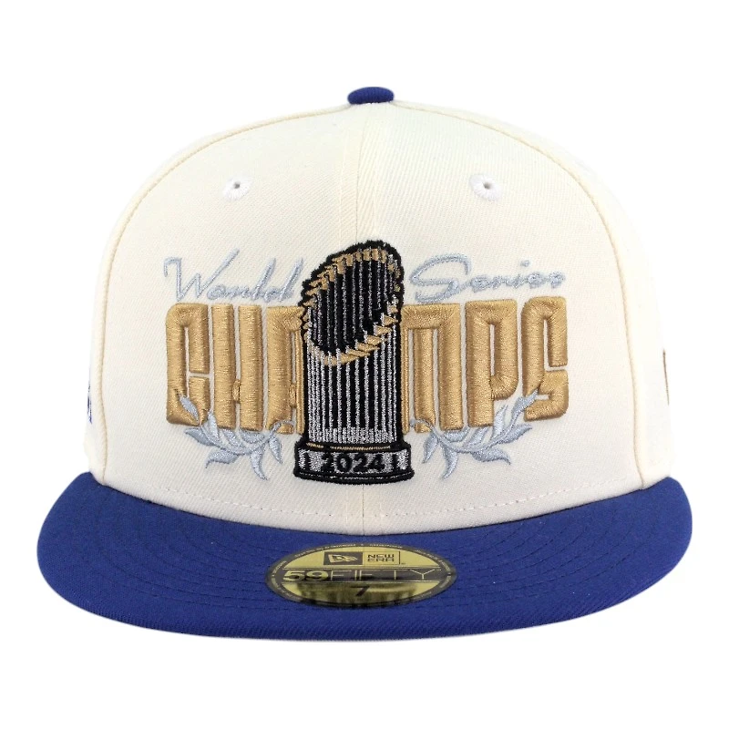 Los Angeles Dodgers Chrome and Royal Blue "Trophy Collection" LA Patch Grey UV New Era 59FIFTY Fitted Hat