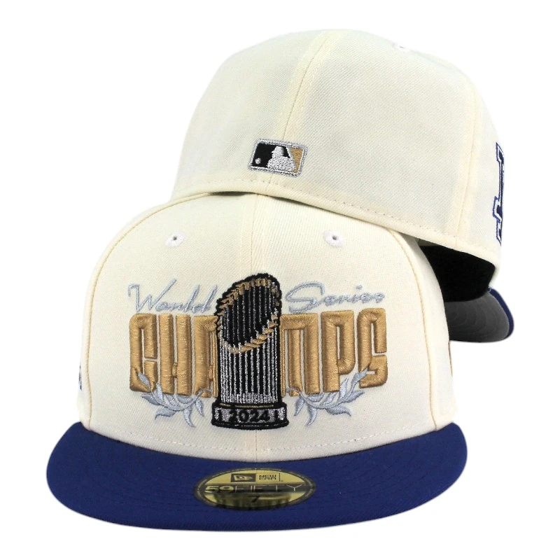 Los Angeles Dodgers Chrome and Royal Blue "Trophy Collection" LA Patch Grey UV New Era 59FIFTY Fitted Hat