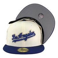 Los Angeles Dodgers Chrome and Royal Blue Script "84 Olympic Pack" Grey UV New Era 59FIFTY Fitted Hat