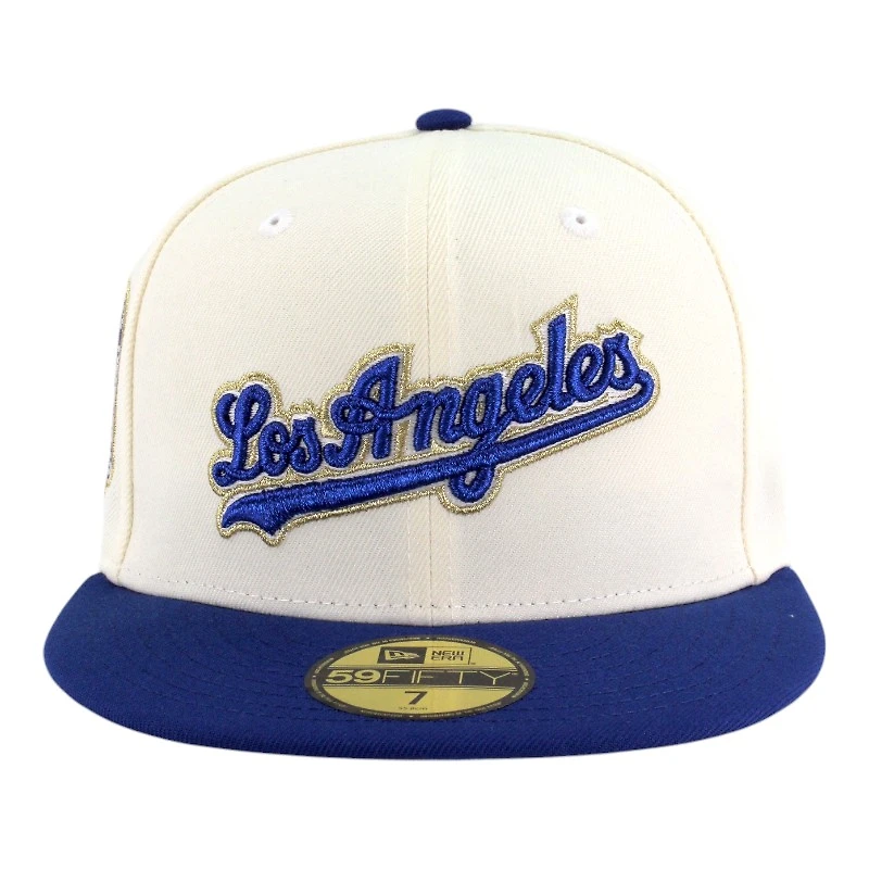 Los Angeles Dodgers Chrome and Royal Blue Script "84 Olympic Pack" Grey UV New Era 59FIFTY Fitted Hat