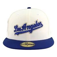 Los Angeles Dodgers Chrome and Royal Blue Script "84 Olympic Pack" Grey UV New Era 59FIFTY Fitted Hat