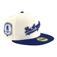 Los Angeles Dodgers Chrome and Royal Blue Script "84 Olympic Pack" Grey UV New Era 59FIFTY Fitted Hat