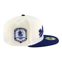 Los Angeles Dodgers Chrome and Royal Blue Script "84 Olympic Pack" Grey UV New Era 59FIFTY Fitted Hat