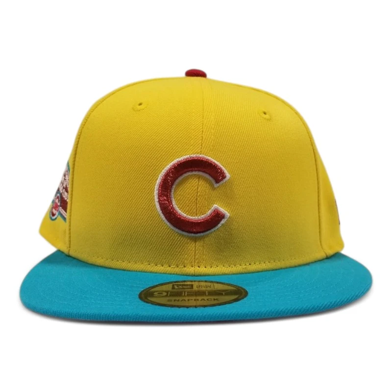 Chicago Cubs Yellow and Blue with Metallic Red Wrigley Field Patch Red UV New Era 9FIFTY Snapback