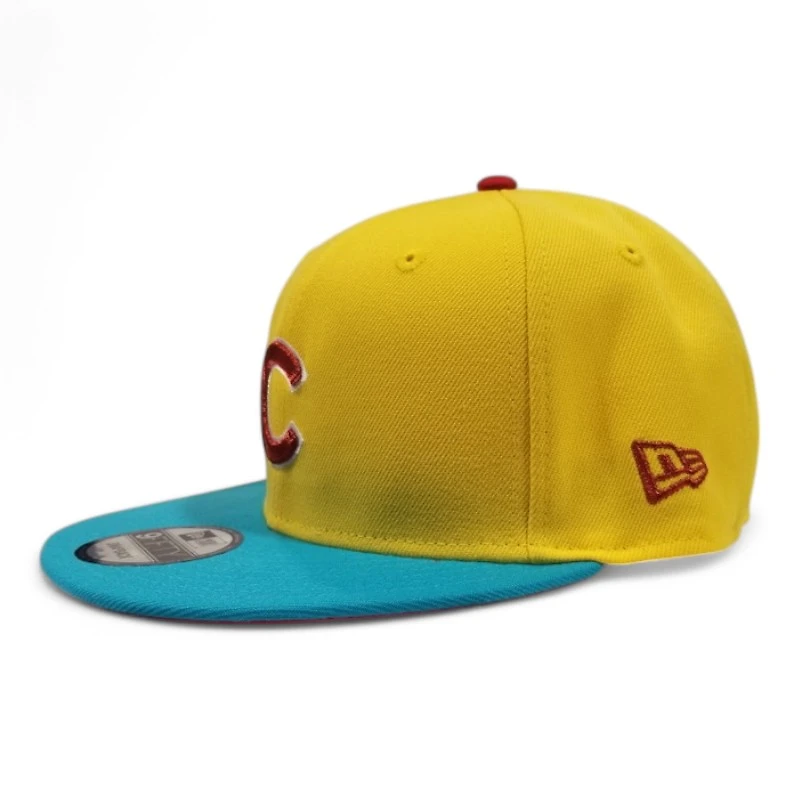 Chicago Cubs Yellow and Blue with Metallic Red Wrigley Field Patch Red UV New Era 9FIFTY Snapback