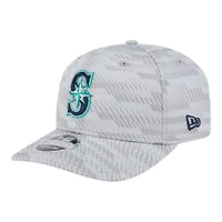 Seattle Mariners Gray and Navy Compass 2025 Clubhouse New Era 9SEVENTY Stretch Snapback Hat