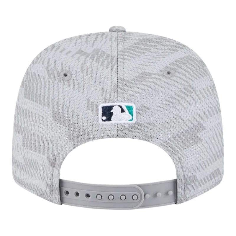 Seattle Mariners Gray and Navy Compass 2025 Clubhouse New Era 9SEVENTY Stretch Snapback Hat