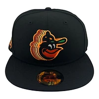 Baltimore Orioles Black and Orange So Fly 2.0 Pack 50th Anni Patch Green UV New Era 59FIFTY Fitted Hat