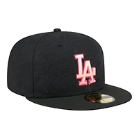 Los Angeles Dodgers Black and Pink Tonal Koi New Era 59FIFTY Fitted Hat