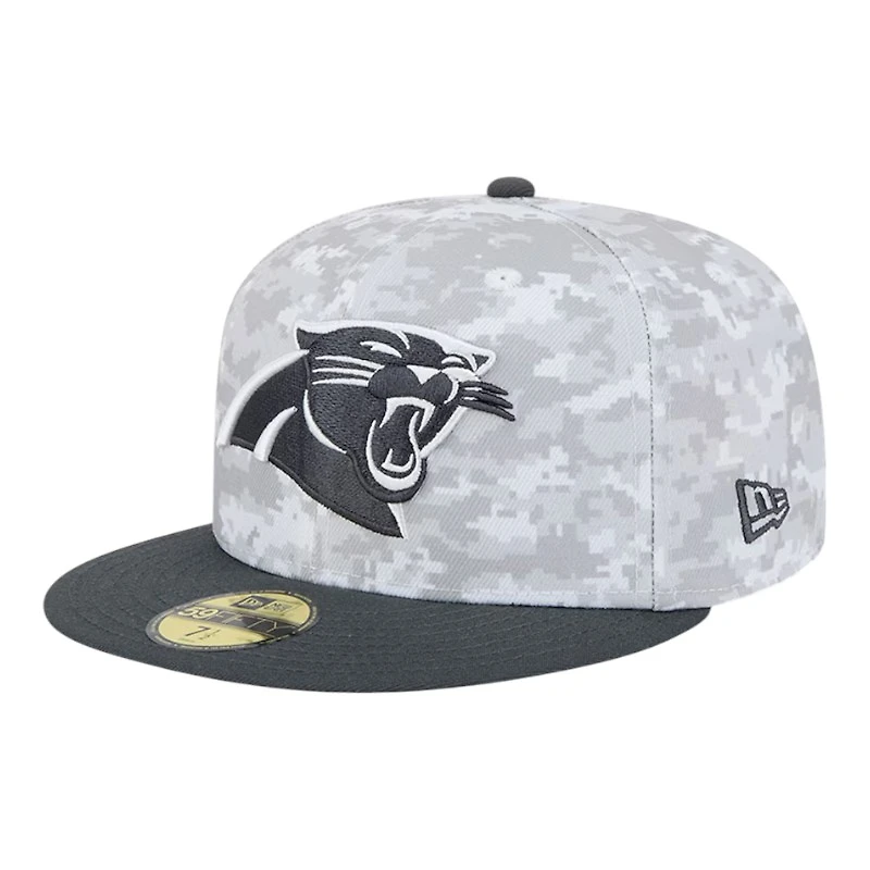 Carolina Panthers White Camo NFL Salute to Service New Era 59FIFTY Fitted Hat