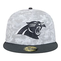 Carolina Panthers White Camo NFL Salute to Service New Era 59FIFTY Fitted Hat