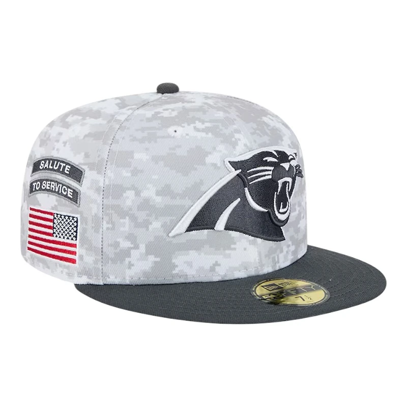 Carolina Panthers White Camo NFL Salute to Service New Era 59FIFTY Fitted Hat