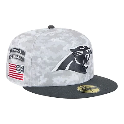 Carolina Panthers White Camo NFL Salute to Service New Era 59FIFTY Fitted Hat