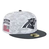 Carolina Panthers White Camo NFL Salute to Service New Era 59FIFTY Fitted Hat