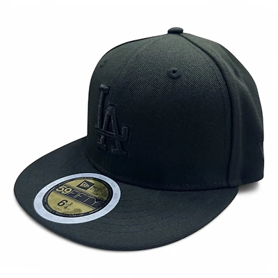 Kids Los Angeles Dodgers Black on New Era 59FIFTY Fitted Hat