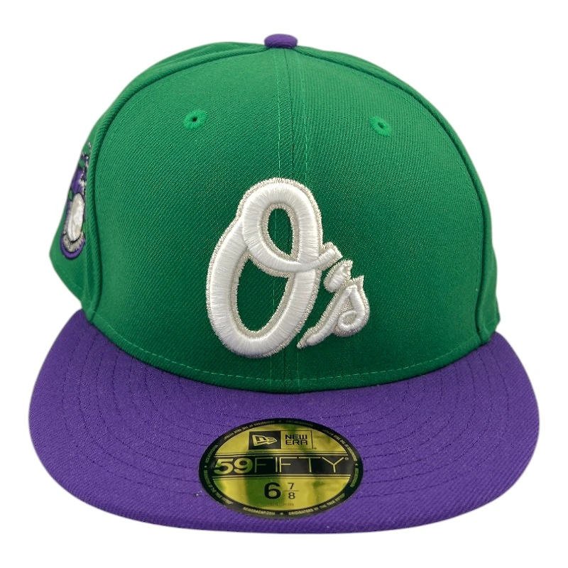 Baltimore Orioles Kelly Green and Purple 1966 World Champions Patch Grey UV New Era 59FIFTY Fitted Hat