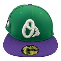Baltimore Orioles Kelly Green and Purple 1966 World Champions Patch Grey UV New Era 59FIFTY Fitted Hat