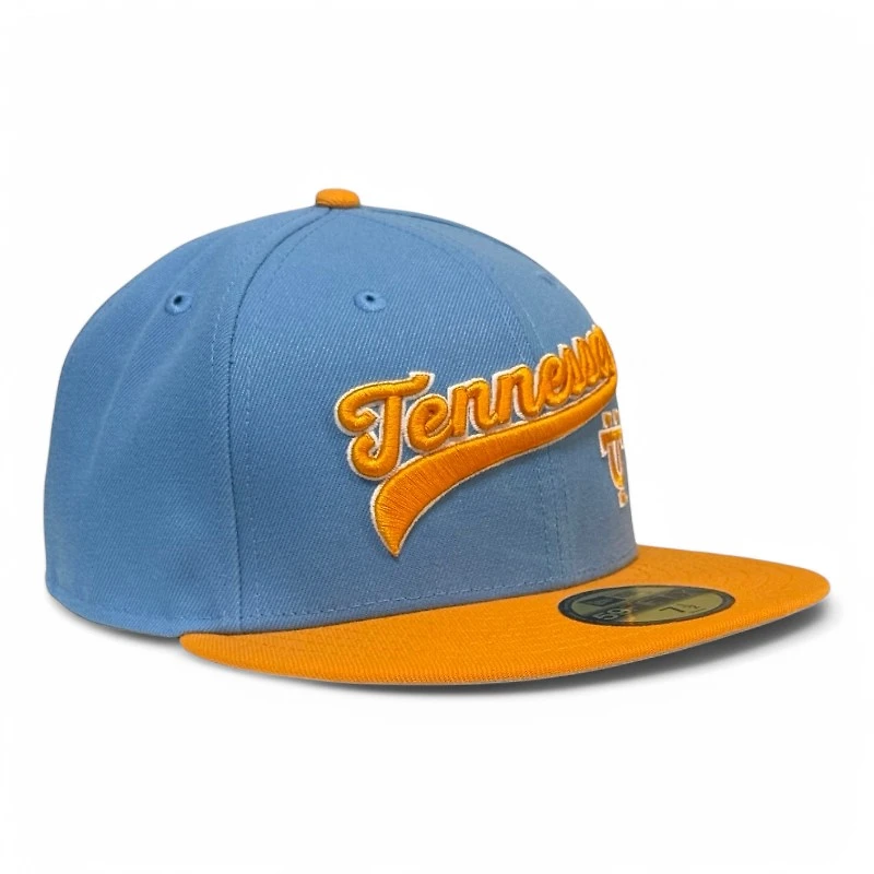 Tennessee Volunteers NCAA Blue and Orange Double Script New Era 59FIFTY Fitted Hat