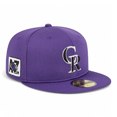 Colorado Rockies Purple 2025 Spring Training Patch New Era 59FIFTY Fitted Hat
