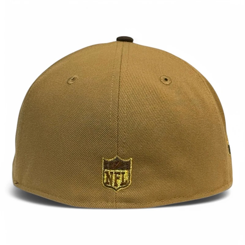 Detroit Lions Wheat and Brown 60 Seasons Patch Gray UV New Era 59FIFTY Fitted Hat