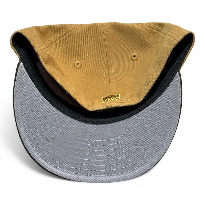 Detroit Lions Wheat and Brown 60 Seasons Patch Gray UV New Era 59FIFTY Fitted Hat