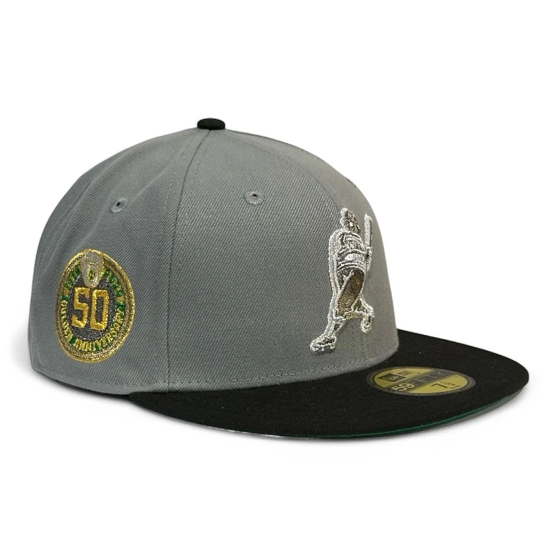 Milwaukee Brewers Gray and Black 35th Anni Patch Green UV New Era 59FIFTY Fitted Hat