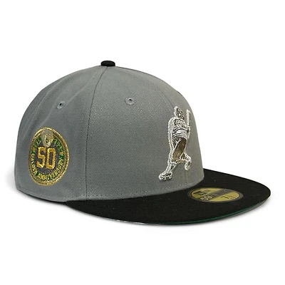 Milwaukee Brewers Gray and Black 35th Anni Patch Green UV New Era 59FIFTY Fitted Hat