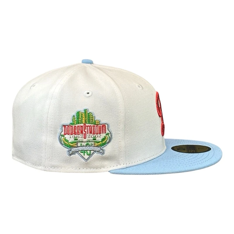 Los Angeles Dodgers Chrome and Blue 40th Anni Patch Gray UV New Era 59FIFTY Fitted Hat