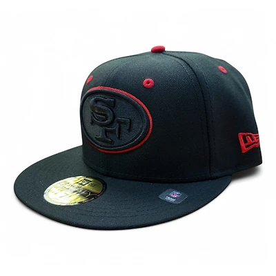 San Francisco 49ers Black and Red UV New Era 59FIFTY Fitted Hat