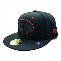 San Francisco 49ers Black and Red UV New Era 59FIFTY Fitted Hat