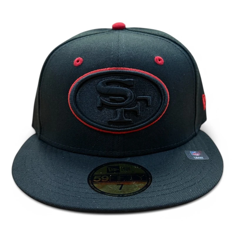 San Francisco 49ers Black and Red UV New Era 59FIFTY Fitted Hat