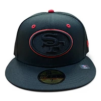 San Francisco 49ers Black and Red UV New Era 59FIFTY Fitted Hat