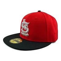 St. Louis Cardinals Red and Black Sportsman Park Patch Gray UV New Era 59FIFTY Fitted Hat