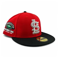 St. Louis Cardinals Red and Black Sportsman Park Patch Gray UV New Era 59FIFTY Fitted Hat