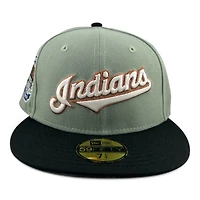 Cleveland Indians Everest Green and Black Jacobs Field Patch Gray UV New Era 59FIFTY Fitted Hat