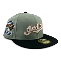 Cleveland Indians Everest Green and Black Jacobs Field Patch Gray UV New Era 59FIFTY Fitted Hat