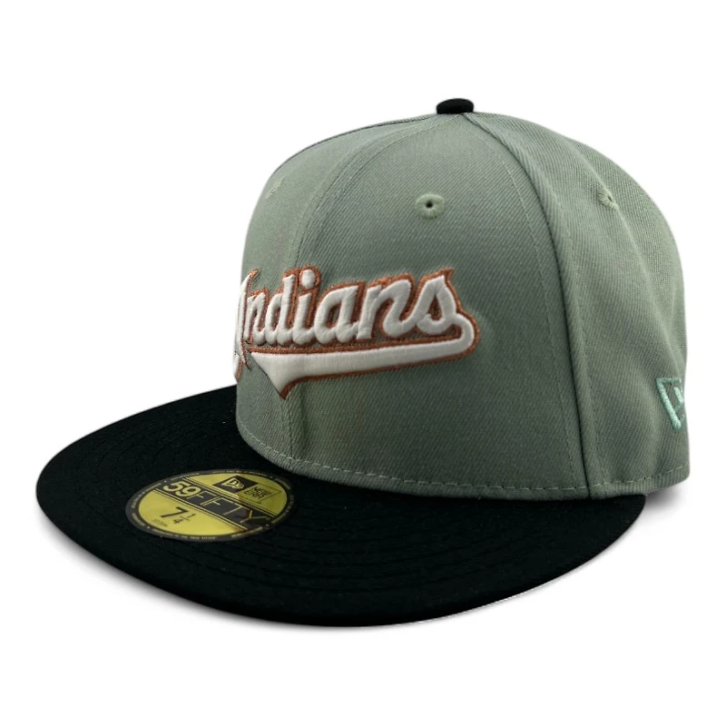 Cleveland Indians Everest Green and Black Jacobs Field Patch Gray UV New Era 59FIFTY Fitted Hat