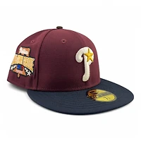 Philadelphia Phillies Maroon and Navy 1996 ASG Patch Green UV New Era 59FIFTY Fitted Hat