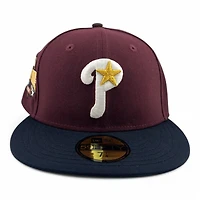 Philadelphia Phillies Maroon and Navy 1996 ASG Patch Green UV New Era 59FIFTY Fitted Hat
