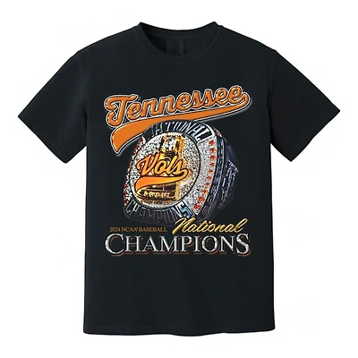 Tennessee Volunteers Black Baseball National Champions Ring Bacon & Co Shirt