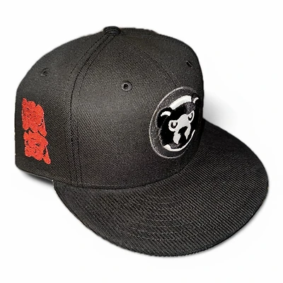 Chicago Cubs Black and Cord Red Tokyo Wordmark Patch Gray UV New Era 59FIFTY Fitted Hat