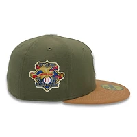 Kansas City Athletics Olive and Light Bronze 100 Seasons Patch Gray UV New Era 59FIFTY Fitted Hat