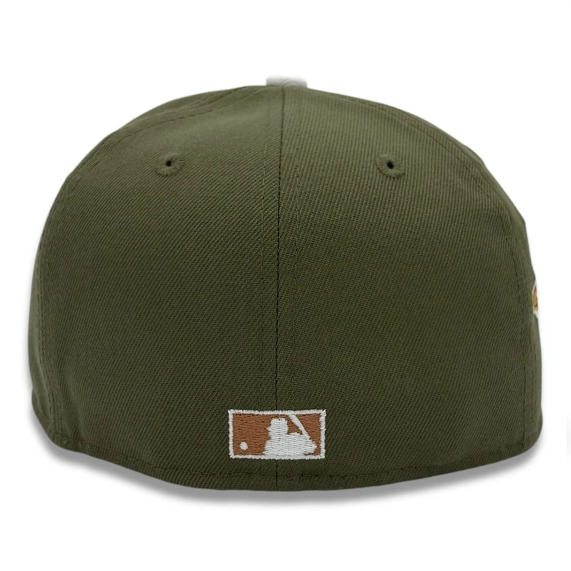 Kansas City Athletics Olive and Light Bronze 100 Seasons Patch Gray UV New Era 59FIFTY Fitted Hat