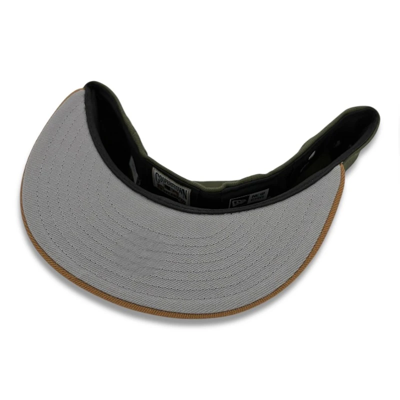 Kansas City Athletics Olive and Light Bronze 100 Seasons Patch Gray UV New Era 59FIFTY Fitted Hat